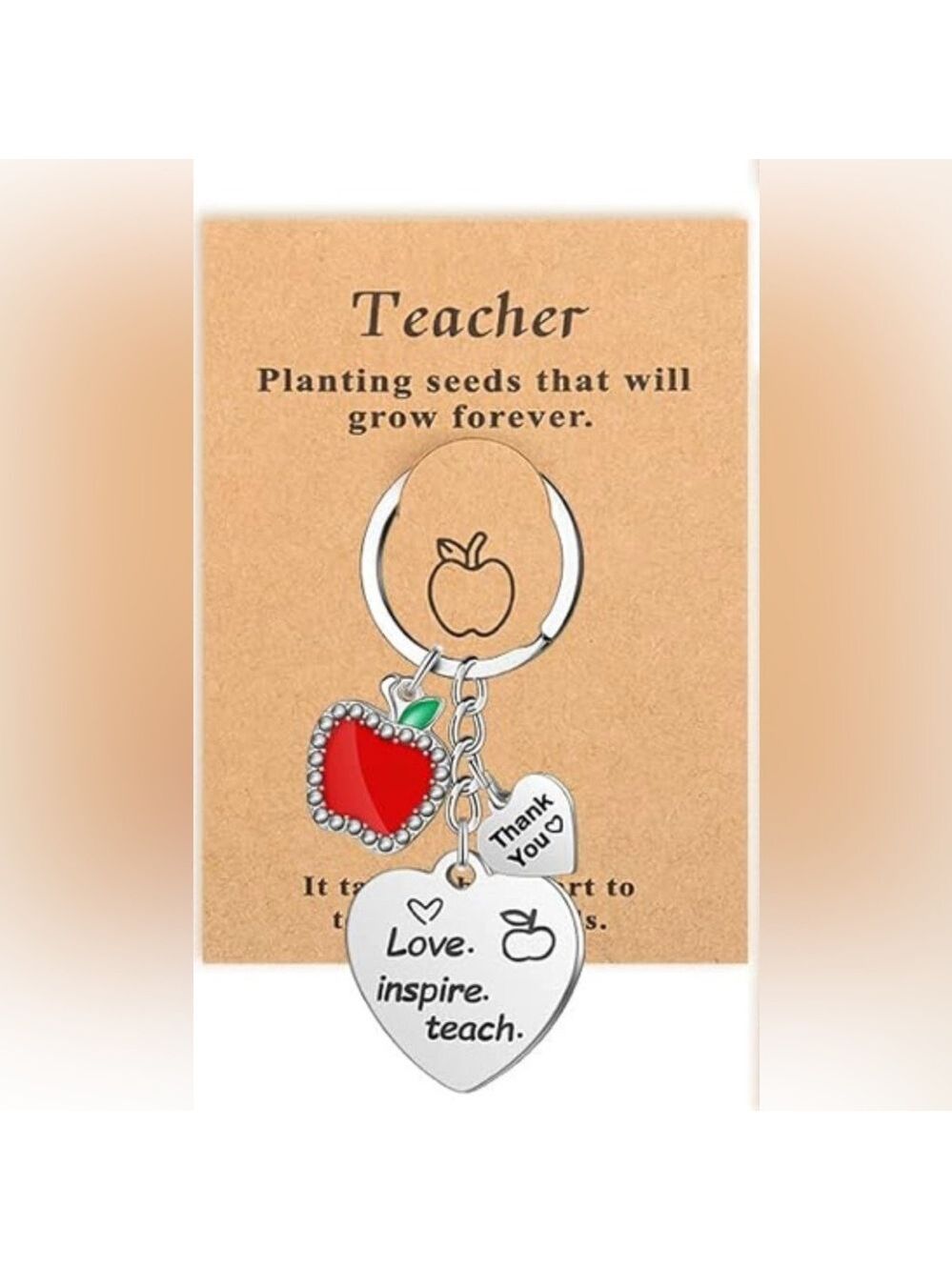 Love Inspire Teach, Teacher Appreciation Silver Keyxhain